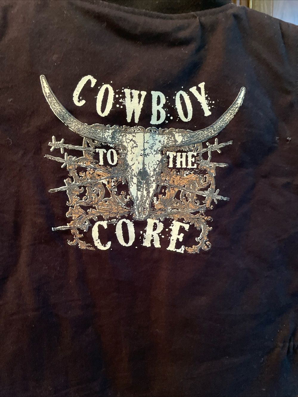 Vtg Cowboy Hardware Men's Western Embroidered Back USA Made Vest Large Black